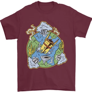 Camiseta para hombre Cambio Climático Destrucción de la Tierra Guerra Nuclear 100% algodón - Imagen 1 de 106