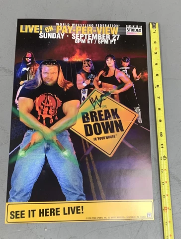 9/27/98 WWF Break Down Poster - 17x11 - Stone Cold Steve Austin The Rock +++ Cover