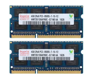 2pcs 4GB For Hynix DDR3 1066MHz 1066 PC3-8500S 204-PIN SO-DIMM Laptop Memory #N - Picture 1 of 8