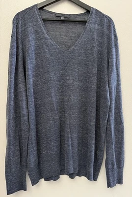 John Varvatos Linen Silk V-Neck Sweater Grey Size 2XL - Image 1 of 4