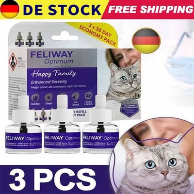 AS SHOWN 3x FELIWAY® Optimum Nachfüllflakon 48ml - New in box