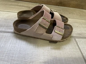$159 Birkenstock Arizona Light Rose Suede SOFT FOOTBED Sandals Women's 37 - Picture 1 of 7