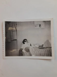 Vintage Sexy Halloween Photo Black White Polaroid Picture Costume - Picture 1 of 2