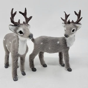 Coppia statuine cervo grigio pelliccia sintetica Wondershop piccole - Foto 1 di 11