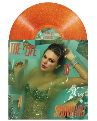 TAYLOR SWIFT LIFE OF A SHOWGIRL PORTOFINO ORANGE GLITTER VINYL LP SEALED NEW - Image 1 of 4