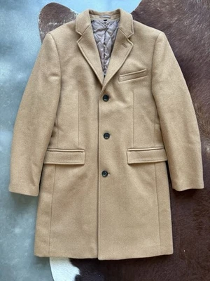 J Crew Thompson Mezcla de Lana Topcoat Guisante Abrigo Chaqueta Para Hombres 38 Camel Marrón Tostado Foto 1 de 4