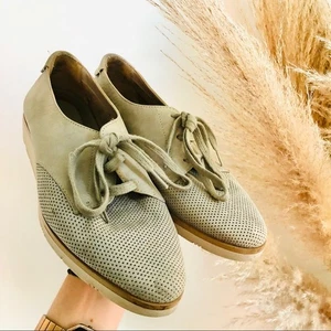 Aerosoles grau Leder zum Binden SideCar Sneakers Oxford-Schuhe flache Damenschuhe 7,5 - Bild 1 von 9