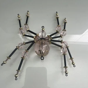 Handmade Beaded Metal Wire Hanging SPIDER Decoration For Halloween Or Christmas - Picture 1 of 12
