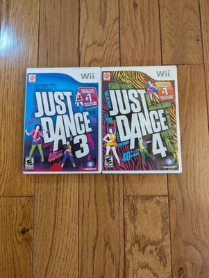 Just Dance 3 & 4 Nintendo Wii- Tested-VG Lot Of 2 Complete Ubisoft - Image 1 of 4