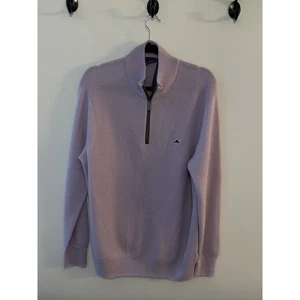 Vineyard Vines Viertelreißverschluss Pullover Herren Large Edgartown MV lila Kaschmir NEU - Bild 1 von 10