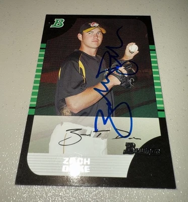 Zach Duke 2005 Bowman selecciones del draft béisbol #BDP157 en tarjeta automática Pittsburgh  Foto 1 de 2