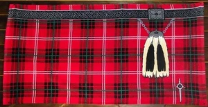 Scottish Red Tartan Kilt Towel - Novelty Beach Towel Scotland - Picture 1 of 1