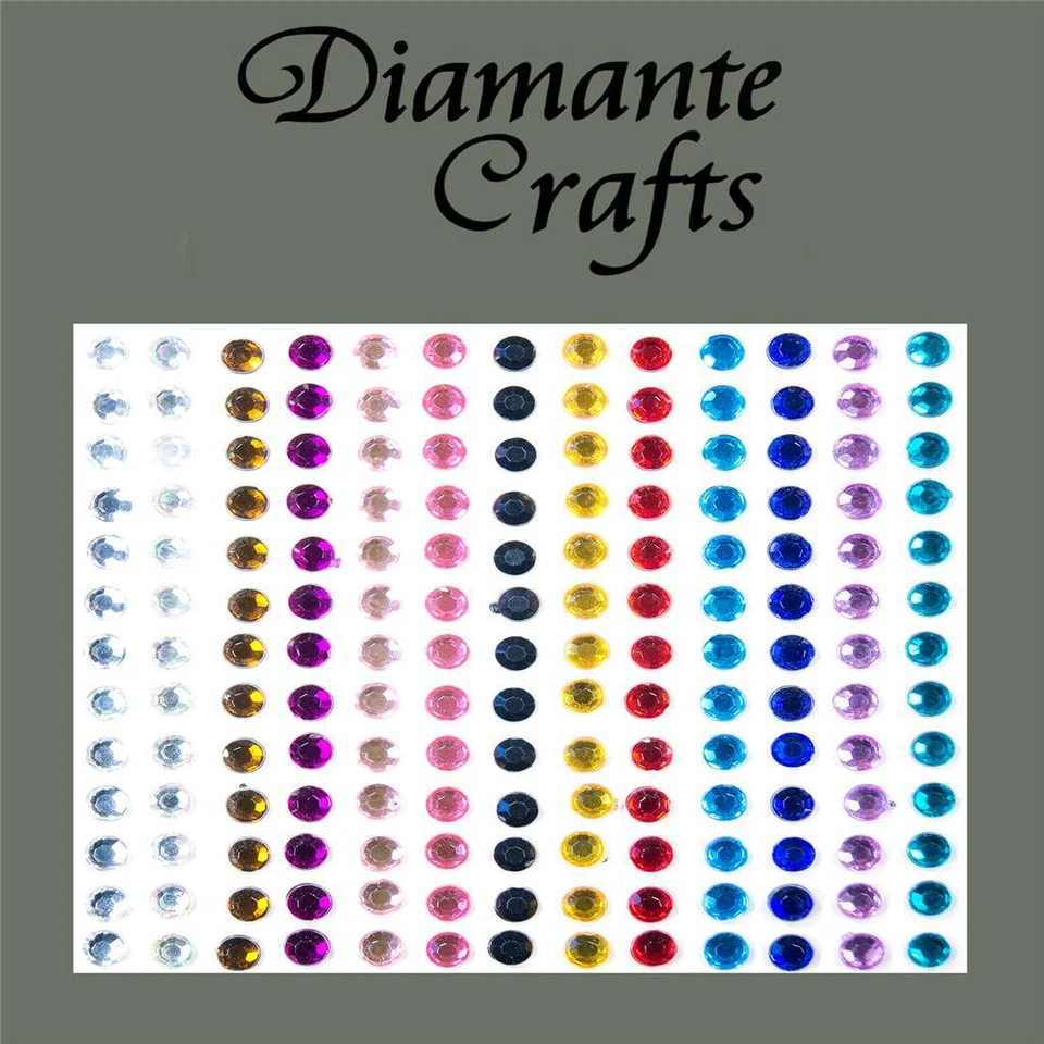 DIAMANTE CRAFTS 169 x 4mm mixed Colour Diamante Self Adhesive Rhinestone Body Vajazzle Gems