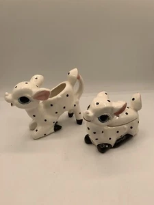 Polka Dot Spotted Deer Creamer and Sugar Set - Picture 1 of 19