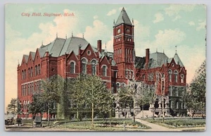Saginaw Michigan MI - City Hall Antique Posted 1912 Postcard - Picture 1 of 2