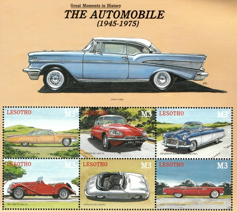 Lesotho 2000 - Classic Cars - Sheet Of 6 Stamps - Scott #1249 - MNH - Image 1 of 1