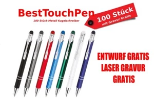 100 STÜCK METALL Best TOUCH PEN KUGELSCHREIBER mit Gravur. Keine kosten mehr - Bild 1 von 5