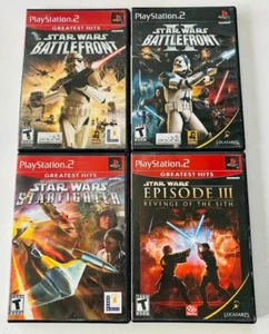 Star Wars Battlefront 1 2 Episode III & Starfighter PS2 Playstation 2 Lot CIB - Picture 1 of 4