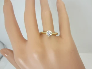 14k Yellow Gold and GIA FVVS2 0.55 ct Diamond Engagement Ring - Picture 1 of 12