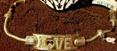 BRIGHTON All You Need is LOVE Charm Bracelet, Pouch & Tin Cancer Awareness! New! - Image 1 of 4