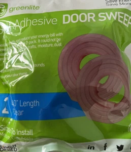 NEW Greenlite Self-Adhesive Door Sweep 2- 40” Clear Women Owned Saves Money - Picture 1 of 3