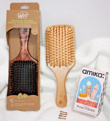 Amika Sephora Beauty Gift & Wet Brush Paddle Hair Brush NIB & ME Bamboo Brush - Image 1 of 4