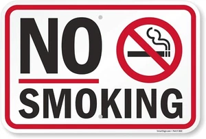 12 x 18 inch “No Smoking” Metal Sign with Symbol, Screen Printed, 63 mil Lami... - Picture 1 of 3
