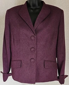 Evan Picone Womens Blazer Jacket Coat Size 10 Purple - Picture 1 of 24