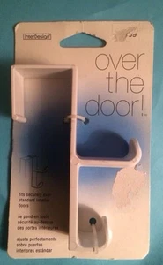(2) Interdesign Over Door Double Hook ABS Plastic 4-1/2" Wall Storage, White - Picture 1 of 2