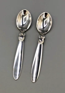 Cactus by George Jensen Sterling Silver pair of Mocha or Demitasse Spoons 3 7/8" - Picture 1 of 3