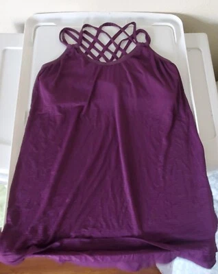 Camiseta sin mangas Beyond Yoga a rayas púrpura XXSmall  Foto 1 de 4