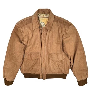 Chaqueta de Colección Años 90 G-111 Global Identity 100% Gamuza Talla M Bronceado Aviador Bombardero - Imagen 1 de 14