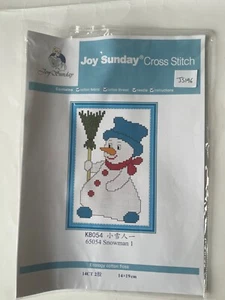Joy Sunday Cross Stitch Kit - Snowman 1 KB054 - Picture 1 of 3
