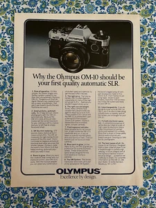 Vintage 1980 Olympus OM 10 Camera Print Ad Automatic SLR - Picture 1 of 7