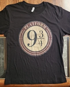 Harry Potter 9 3/4 Bahnhof T-Shirt JUGEND Größe LARGE schwarz kurzärmelig - Bild 1 von 3