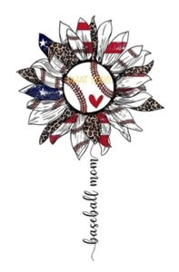 Estampado de sublimación béisbol mamá girasol listo para presionar transferencia de calor - Imagen 1 de 1