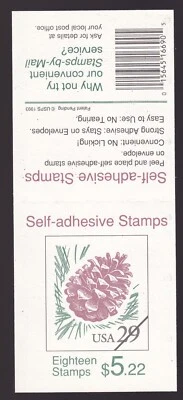 Scott #2491a Pine Cone Booklet of 18 Stamps - MNH P#B9 - Image 1 of 2