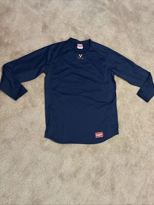 Pullover de calentamiento de manga larga de béisbol de la Universidad de Virginia talla mediana Foto 1 de 4
