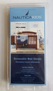 Calcomanías de pared extraíbles Nautica Kids Brody ballenas anclas océano baño decoración dormitorio - Imagen 1 de 3