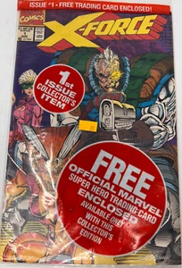 1991 AUG ISSUE 1 MARVEL X-FORCE BRAND NEW SEALED W/CableL RC CARD - Picture 1 of 5