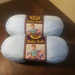 TWO Lion Brand Baby Soft Yarn Skeins 105 Little Boy Blue 5 oz ea Lot 