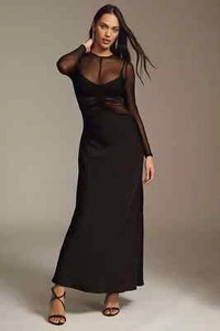 Ginger Sheer Long Sleeve Mixed Media Gown MISHA COLLECTION Size Medium EU 38 - Picture 1 of 8