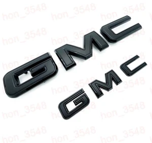 2021-2024 Only GMC Yukon Yukon XL GM Front & Rear All Black Emblem Kit 84729912 - Picture 1 of 4
