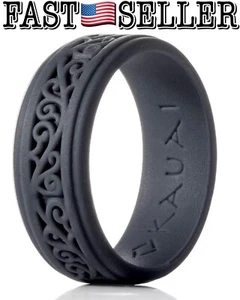 Kauai Unisex Silikon Ehering, Safe & Comfort Ring dunkelgrau, Größe 6 *Neu im Karton* - Bild 1 von 6