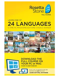 Authentic Rosetta Stone - Lifetime Download + 24 Months Online Access Genuine - Picture 1 of 1
