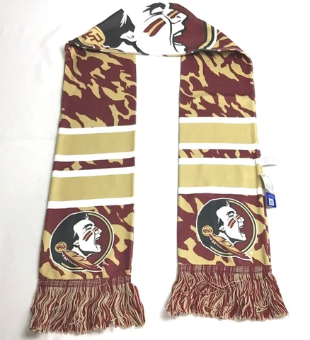 Florida State FSU Unisex Officially Lic NCAA Garnet & Gold Mascot Logo Scarf Cover