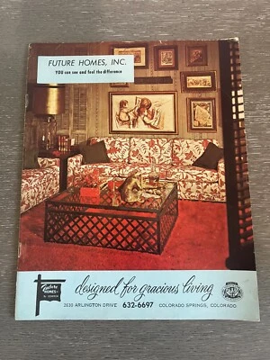 Folleto vintage 1968 Future Homes Inc planos de planta MCM diseños de habitaciones Foto 1 de 4
