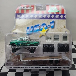 Greenmachine GREENLIGHT 1970 CHEVROLET USA-1 MONSTER TRUCK & TRAILER CHASE K-10 - Picture 1 of 5
