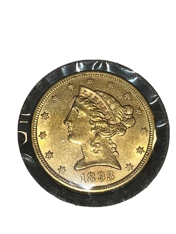 BU 1893-S $5 Half Eagle U.S. Gold Coin MINT STATE MS Uncirculated San Francisco! Cover