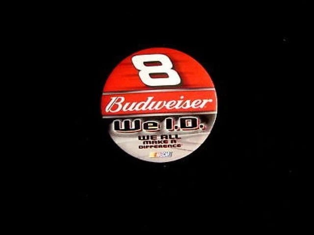 Dale Earnhardt Jr # 8 Nascar Racing Budweiser Beer Rookie Button Pin Badge - Image 1 of 1